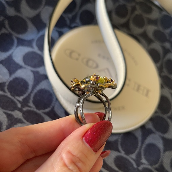 Lemon Quartz & Amethyst Sterling Statement Ring - Picture 8 of 9